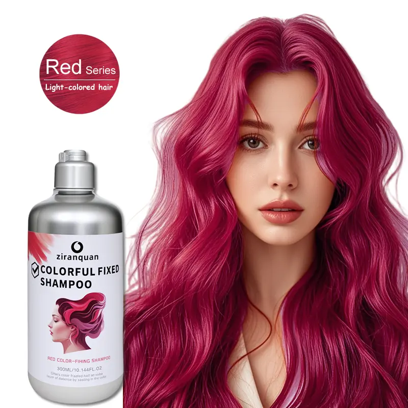 Red Color-Lock Shampoo - Red Toning Shampoo - 300ml - Gentle Post-Color Care - Keratin Amino Acids & Henna Extract - Long-Lasting Color - No PPD-Dye Fixing Agent - Vibrant Hair Color dye color shampoo flash  sale  c Conditioner Haircare