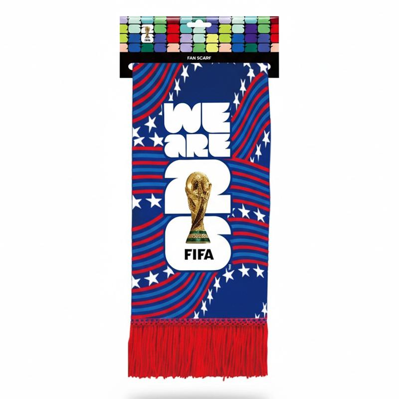 FlFA World Cup 2026 High-Definition Lightweight Polyester Trophy Support Scarf Game Day Fan Collect Wear Party Nationwide Accessory