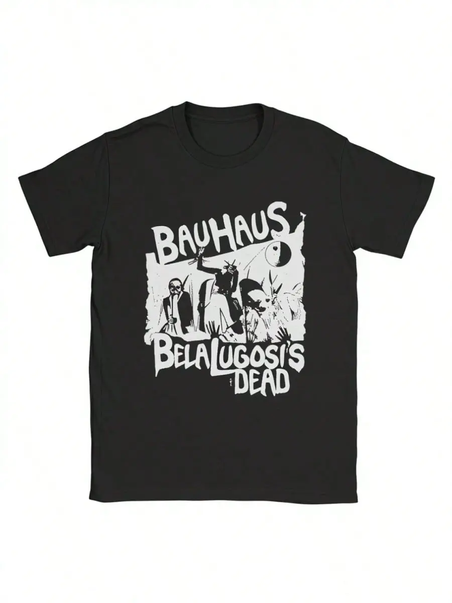 Women's Bauhaus Bela Lugosi's Dead Bold Graphic T-Shirt, 100% Soft Cotton Short Sleeve Tops, Retro Look Round Neck Tee, Vacation Outfit