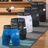 LANBAOSI Men's Boxer Briefs 5-Pack Compression Underwear Quick-Dry Polyester Blend with Letter Tape Waistband, Breathable Pocket, Lightweight Athleisure for Everyday All-Season Comfort