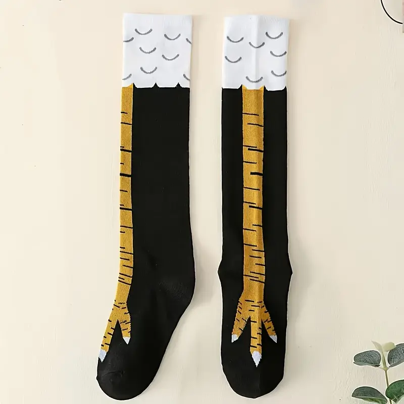 Chicken Leg Thigh Highs, Funny Animal Print Over-the-Knee Socks for Women & Men, Novelty Costume Party Gift, Fit, Watch Party, Pack Of 8, Role Play Fun, Everyone, Paw, Unisex, Comfortable, Daily Look, Kneecover Style, All-Day Wear