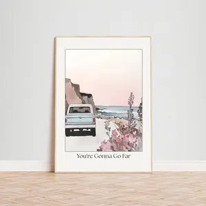 You’re Gonna Go Far Unframed Poster, Album Cover Poster, Pastel Watercolor Noah Kahan Lyrics Print, Home Bedroom Wall Decor, Retro Wall Art Aesthetic Print