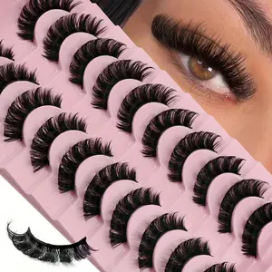10 Pairs of Soft, Curled, Thick, Long, And Non-Irritating Volumized False Eyelashes That Can Be Reuse, Instantly Enhancing Your Appearance