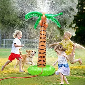 Pet Inflatable Palm Tree Sprinkler, Outdoor Water Spray Toy for Kids Adults Dogs Cats Pets, Thickened PVC Summer Backyard Splash Game for Garden Yard Pool Party Beach Cooling Fun(61")