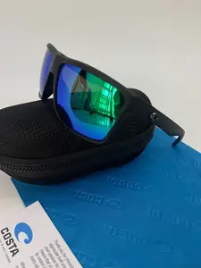 Costa Del Mar Rinconcito Polarized - Matte Black Frame W/Green, Costa Sunglasses For Men, Stylish, Durable, Versatile, Polarized, Anti-UV/Blue Light, Dust/Windproof – Gift For Him