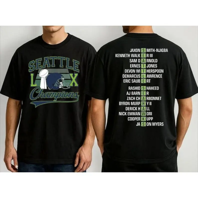 100% Cotton Seattle Football Championship Shirt, Comfort Seattle Team Player Tee, Unisex Vintage Champions T-Shirt, Football Gift