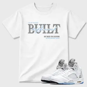 White Metallic 5 Sneaker Match Shirt, Metallic 5 Match Tee, Metallic 5 Shirt, White Grey Sneaker Style Shirt, Unisex Casual Outfit Top