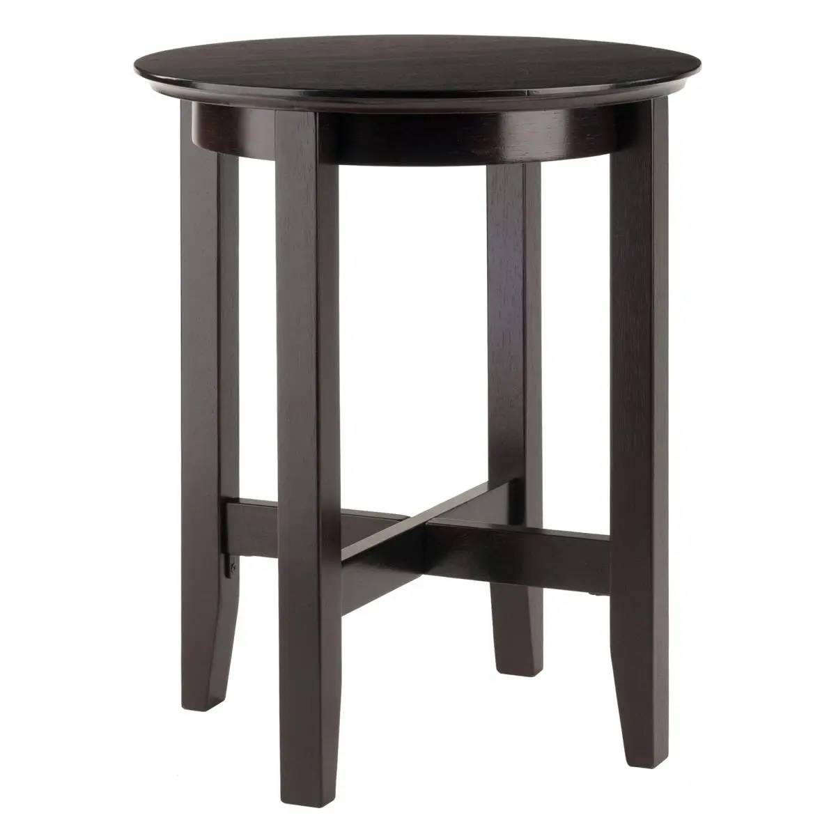 212 MAIN Winsome Wood Toby Espresso End Table - 21.9 in. x 18 in. Dia., Stylish Bedside Table, Living Room Furniture Piece with Wooden Tabletop, Living Room Tables