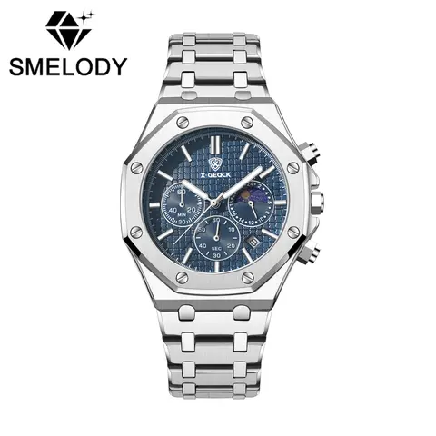 Men's Chic Urban Fashion Analog Quartz Wristwatch - Polygonal Face, Luminous Multifunctional Chronograph, Durable Waterproof Men's Accessories for Everyday Use, Fashion Multifunctional Chronograph