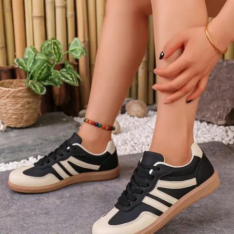 Women's Classic German Training Shoes, Athletic Trainer Sneaker, Sporty Workout Sneakers, Comfortable Breathable Casual Athletic Gym Workout Sneakers for Workout and Running, Lightweight Supportive Design
