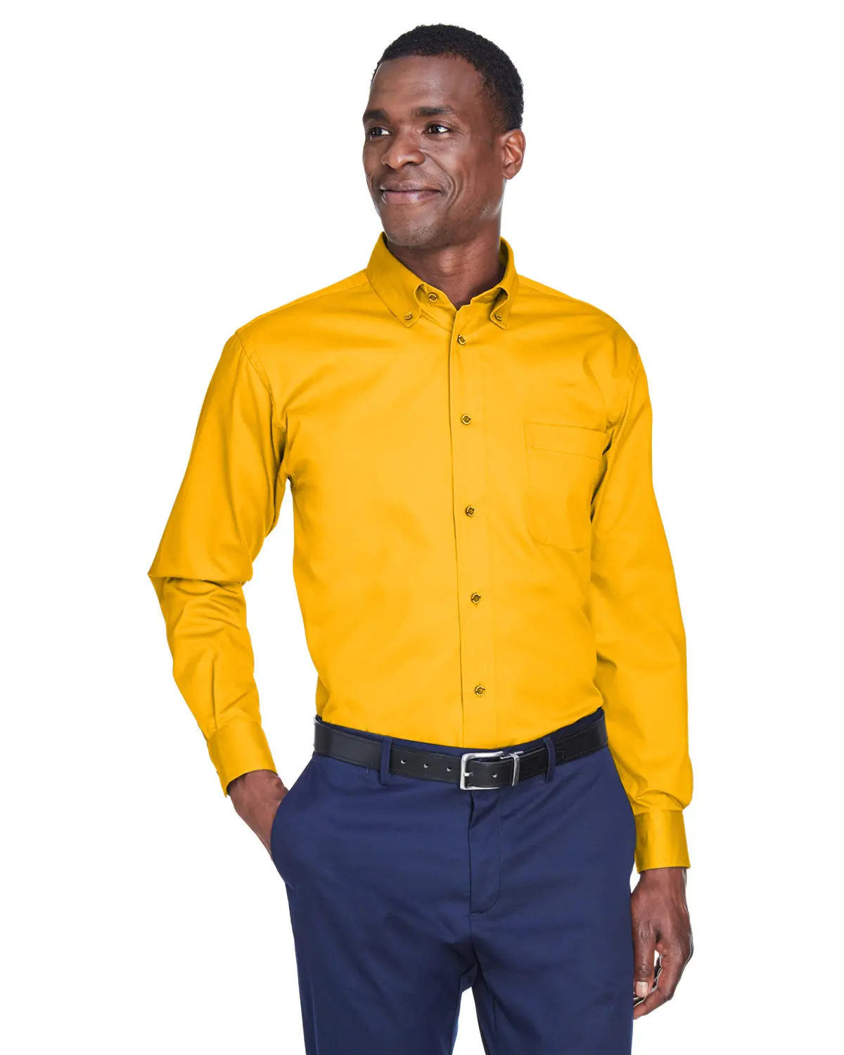 Harriton Men's Easy Blend™ Long-Sleeve Twill Shirt with Stain-Release