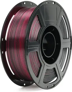 Flashforge  Black and Red 2 in 1  Silk Dual Color Filament,  Coextrusion Silk PLA Filament 1.75mm, 3D Printer Filament Color Change 1kg(2.2lbs) Spool, Dimensional Accuracy +/- 0.02mm