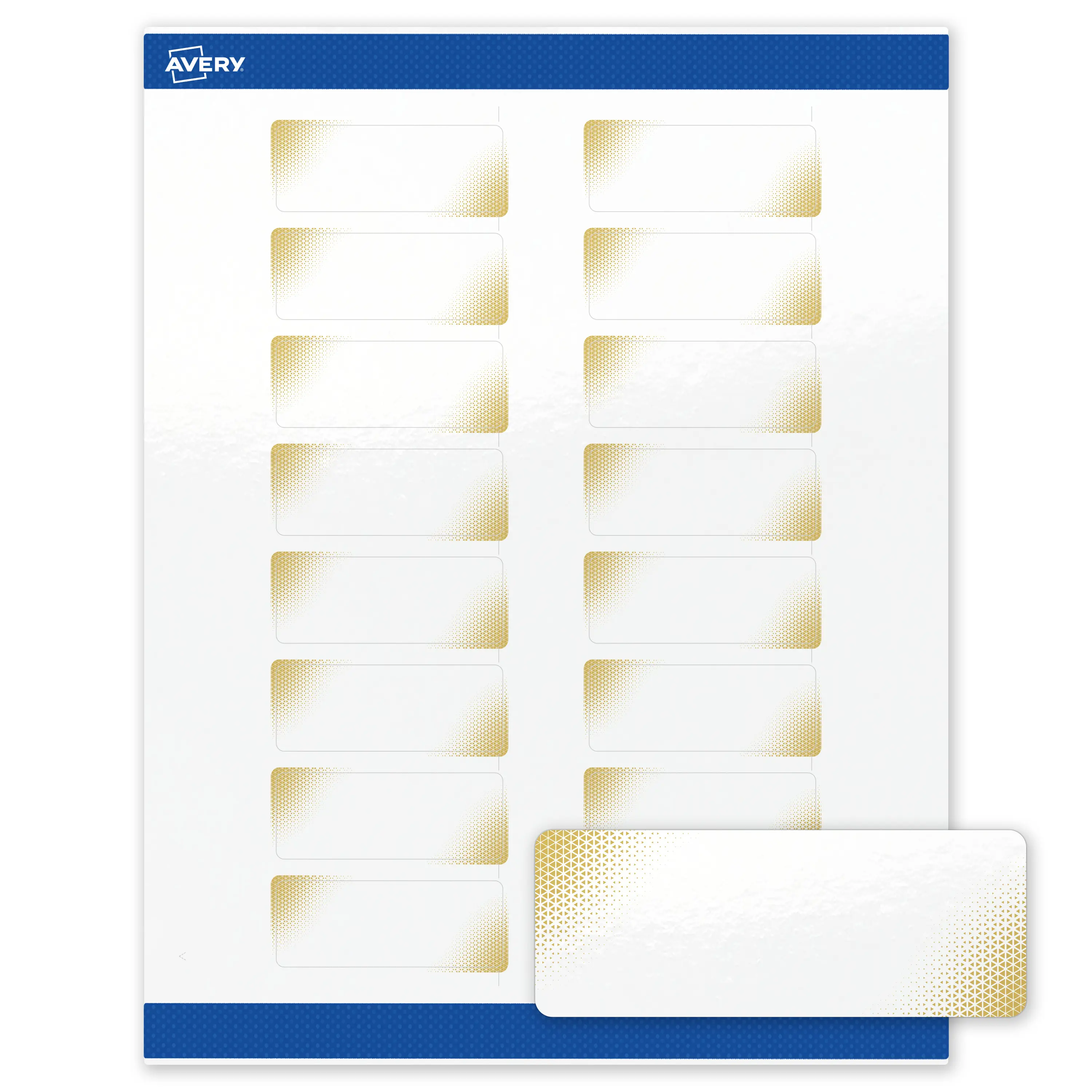 Avery Printable Rectangle Address Labels with Sure Feed Technology, Pre-Printed Gold Blush Pattern, Glossy White, 1" x 2-5/8", Laser & Inkjet Compatible, 160 Total