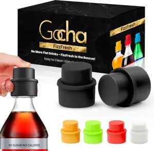 2-Pack Soda Bottle Stoppers | Silicone Leak-Proof Bottle Caps for Soda & Fresh Drinks | Reusable Beverage Sealers for Carbonated Drinks & Beverages