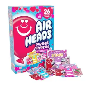 Airheads Candy, Valentine's Day Assorted Flavors Exchange Box - Includes 26 Mini Bars & Cards