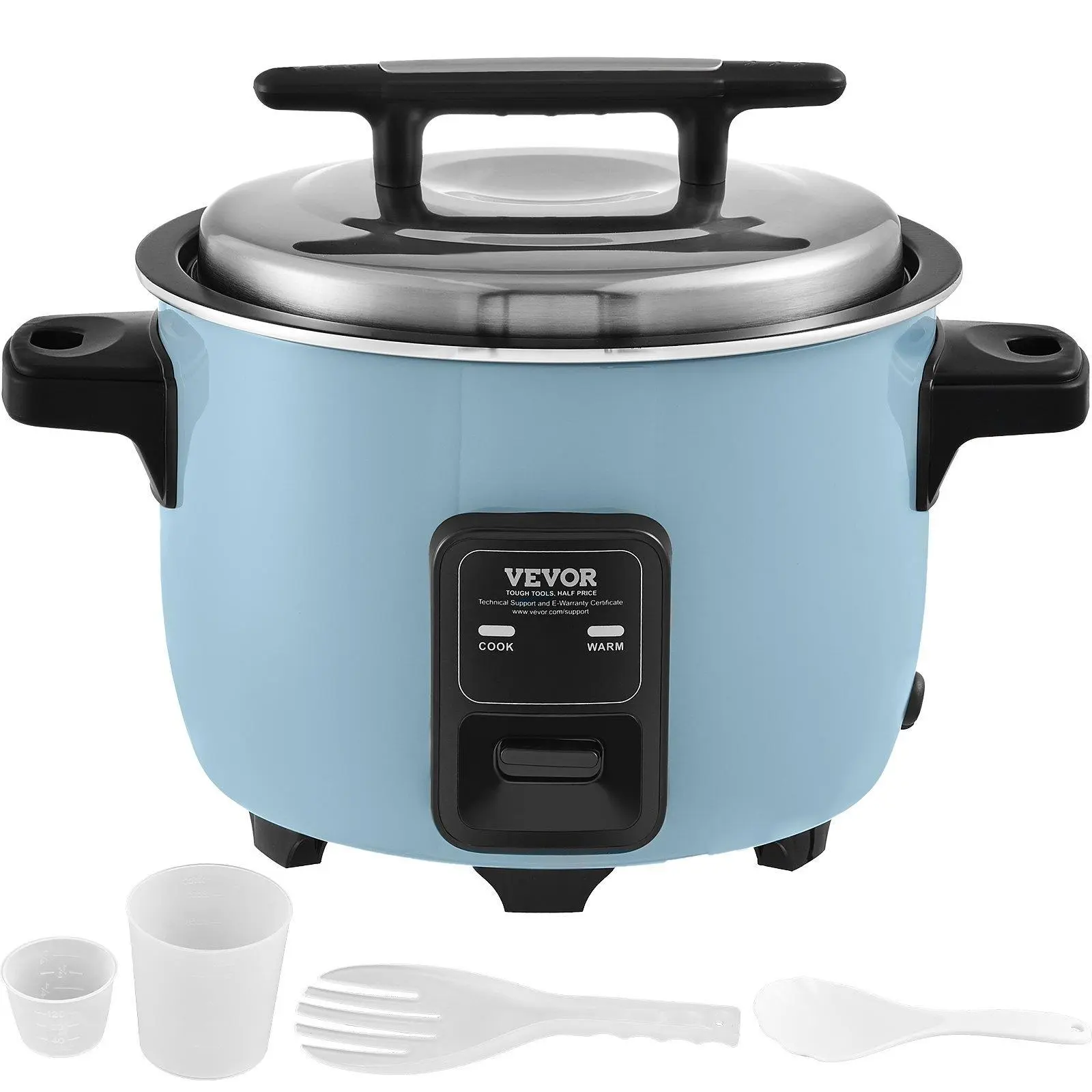 VEVOR Commercial Rice Cooker Machine, 50-Cup Large Volume Rice Grain Cooker, 10L Non-Stick Pot, 24-Hour Keep Warm, Easy Clean for Restaurants, Kitchen Appliance Parts, Rice Cooking