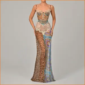 KODA & CO 04 Summer Sexy Women's Slip Maxi Dress, European & American Style Spicy Girl Slit Tube Top Chiffon Dress