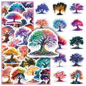 100 sheets of two sets duplicate glowing Tree of Life personality creative design sense decorative DIY scrapbook material Sticker Packs stickers
