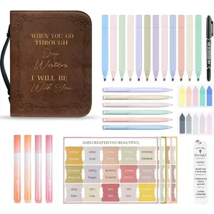 Study  Kit with  Cover, Bookmark, 16 Highlighters, 6 Pens, 75 Tabs & Sticky Notes