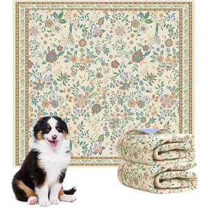 Washable Pee Pads for Dogs, 2 Pack Super Absorbent Reusable Puppy Pads with Colorful Flowers Patterns for Potty Training, Floor, Couch, Bed, and Crate,36"x