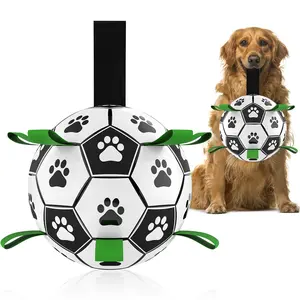 Dog Toy Ball Pet Training Football, Interactive Training Ball, High Elasticity Dog Friendly Anti-Tear Recyclable Inflatable Easy Storage Not Suitable for Sharp Teeth Dogs