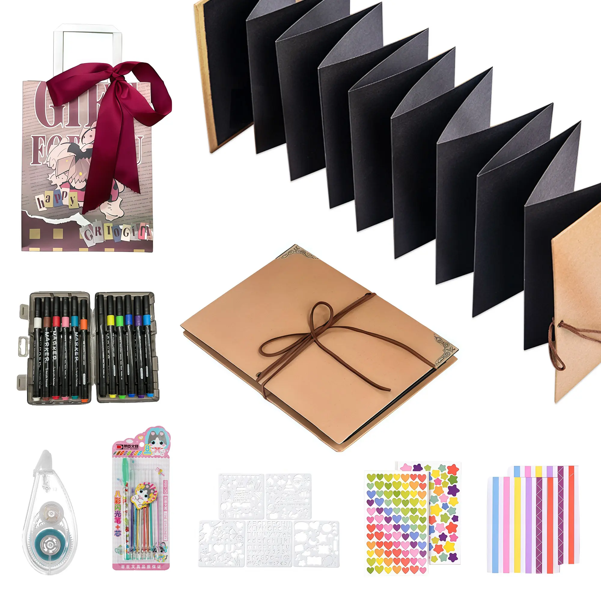 【Foldable Scrapbook Album】99+ Inch Extra Long Accordion , Stretchable Expandable Folding Photo Album Complete With Full DIY Accessories Kit,Romantic Memory Scrapbook Perfect For Wedding Records,Travel Keepsakes, Lovers Couple Souvenirs & Friendship Gifts