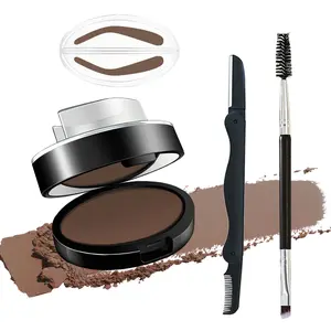 QIUFSSE All-in-One Eyebrow Kit | 6-in-1 Set with Stamp, Pomade, 24 Stencils & More | Waterproof, Long-Lasting & Smudge-Proof | Create Perfect Brows in Seconds