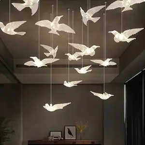 10pcs Vintage Style Acrylic Hummingbird Hanging Ornaments, Featherless Crystal Bird Ceiling Decorations, for Weddings, Birthdays, and General Celebrations