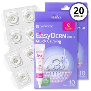 EasyDerm Quick Calming Magnesium Patches for Facial Pimples - 20 Patches with Cica Ampoule Included for Soothing & Healing - Tea Tree & Calendula Infused - Precision Targeting for Pimple Care