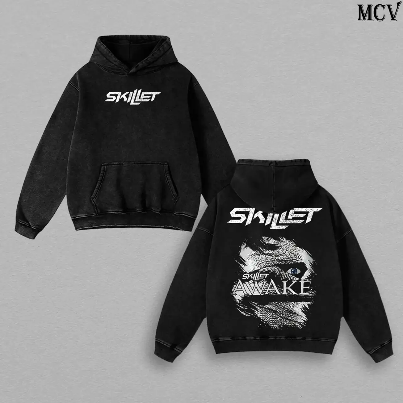 Skillet Awake Album 2009 Vintage Washed T-Shirt, Washed Hoodie, Sweatshirt Heavyweight Cotton Alternative Rock Band Graphic Tee Oversized Fan Merch 08X