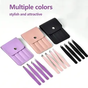 Eyebrow Tweezers Set with 4pcs, Small Tweezers for Eyebrow Shaping And Hair Removal, a Must-Have Tool for Women to Apply False Eyelashes And Pluck Eyebrows. Designed for Men to Facial Hair, Eyebrow Shaping Kit