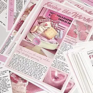 50pcs Pink Dessert Cake Paper DIY Decoration, Picture Background