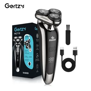 Men's Rechargeable Electric Shaver, Triple Blade Trimmer with Dual Floating Heads, LED Display, One-Button Open, Long Battery Life, USB Rechargeable Shaver, Beard Hair Shaver, Cordless Rechargeable Shaver