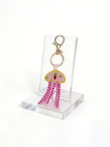 Adorable Jellyfish Keychain with Rhinestone Beads, Cute Animal Pattern Bag Charm Accessory for All Seasons