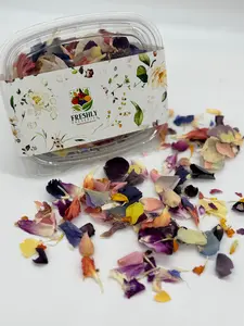 Freeze-Dried Edible Flower Petals by Freshly Dried - USA Grown Food-Grade Petals for Baking Chefs Mixologists & Food Enthusiasts - Vibrant Colors & Flavors - No Added Sugar Salt or Preservatives