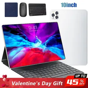 10.1 Inch Android 15 Tablet - 4GB RAM, 64GB Storage, Dual SIM, 1280x800 IPS Display, 5MP+13MP Camera, 5000mAh Battery,with Keyboard Mouse Stylus Case, for Valentine’s Day Gift