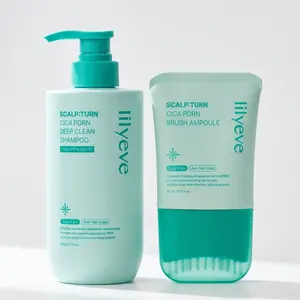 Lilyeve SCALPTURN Cica PDRN Scalp Care Duo – Built-in Brush Ampoule for Oily and Troubled Scalps & Clarifying Shampoo for Scalp Buildup
