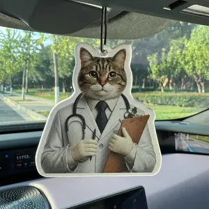 Whimsical Cute Medical Kitten Pendant, Perfect Holiday Gift, Natural Essential Oils, Long-Lasting Scent, Car Air Freshener, Home Deodorizer, Car Interior Diffusers