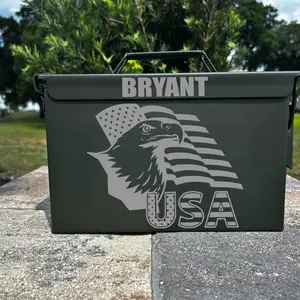 Custom Engraved Ammo Can 50 Cal – Personalized Gift for Him, Veterans, Hunters, or Collectors