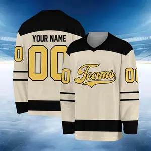 Customizable Hockey Jersey with Team Name & Number, Personalization Hockey Jersey Uniform for Teams, Ice Hockey Fans and Enthusiasts