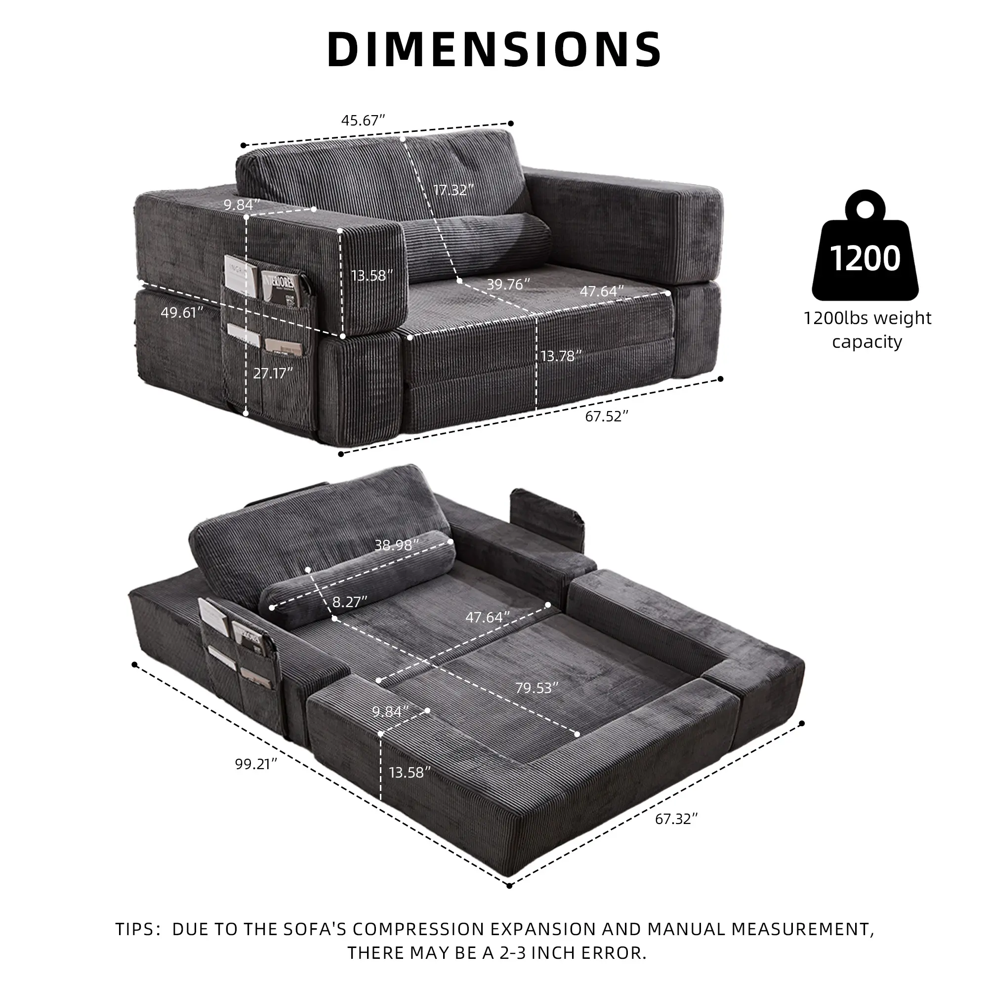 Dark Grey - Single sofa 