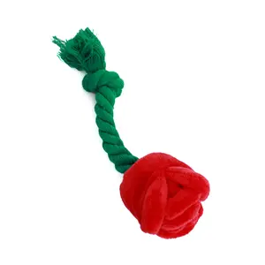 Dog Squeak Toy Cute Interactive Stuffed Rose Flower Soft Chew Safe