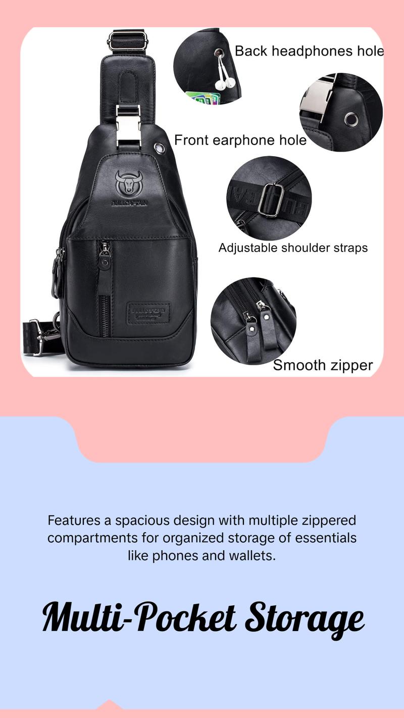 FR Fashion Co. Men's PU Leather Casual Crossbody Sling Bag with Zippered Pockets & Adjustable Strap for Everyday Use - Sleek Minimalist Design for Commuters & Urban Professionals FR Fashion Co. Men's PU Leather Casual Crossbody Sling Bag with Zippered Pockets & Adjustable Strap for Everyday Use - Sleek Minimalist Design for Commuters & Urban Professionals