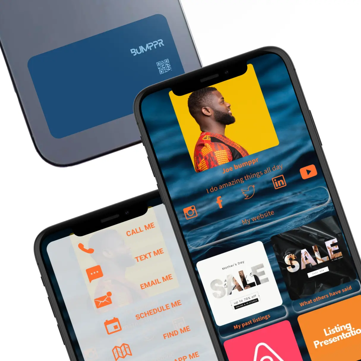 Bumppr - Digital Business Card - Blue  - NFC Phone Card - Tap to Share - iPhone & Android