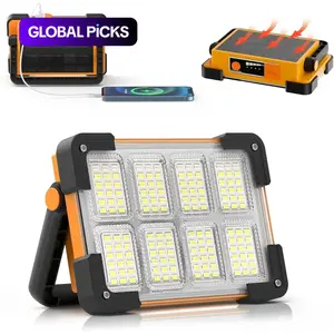New Rechargeable Solar Flood Light Outdoor Portable LED Reflector Spotlight Rechargeable Projector Floodlight Construction Lamp #GLOBAL PICKS