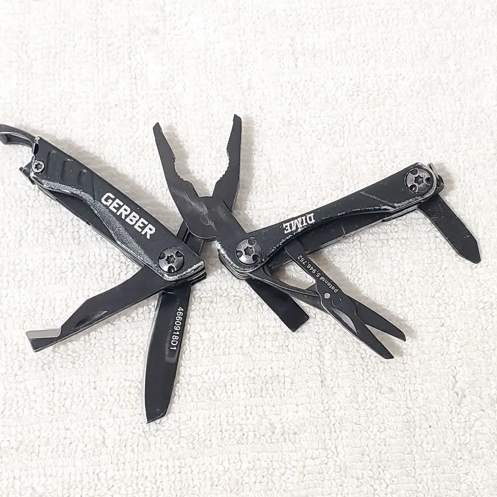 Gerber Dime Black Mini Multi-Tool Black Compact Keychain Pliers Scissors Tool