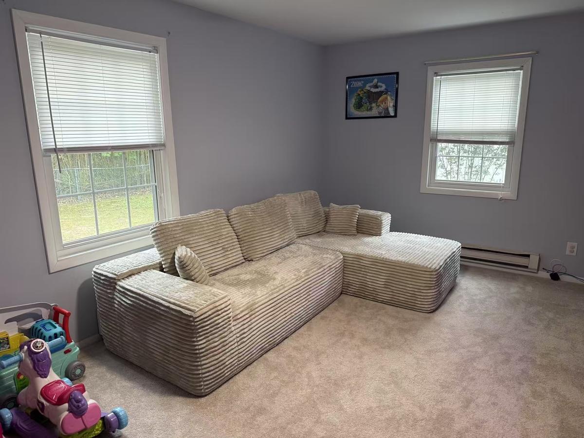 Item: Beige(plush Corduroy Fabric)-Left Facing Chaise