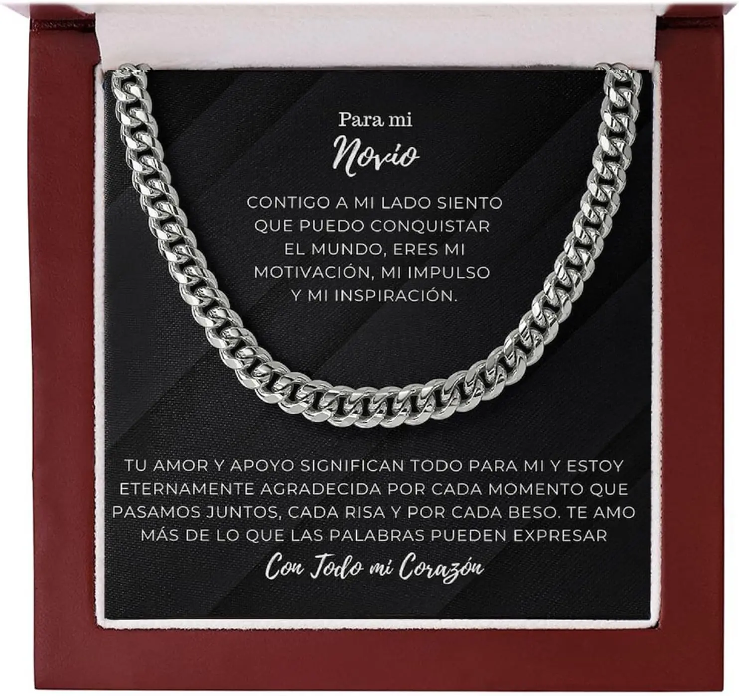 Regalo Para Mi Novio - Regalo Para Mi Novio En Su Cumpleaños, Adornos De Navidad En Oferta, Para El Amor De Mi Vida Cadena, Cadenas Para Hombres De Plata, Rosario De Plata Para Hombres