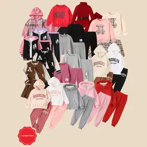 Randomly send 2 pieces of versatile seasonal girls' clothing (autumn/winter) for 3-14 years old - trendy, adorable, and beautiful festival gifts.Random fashion outfits for children