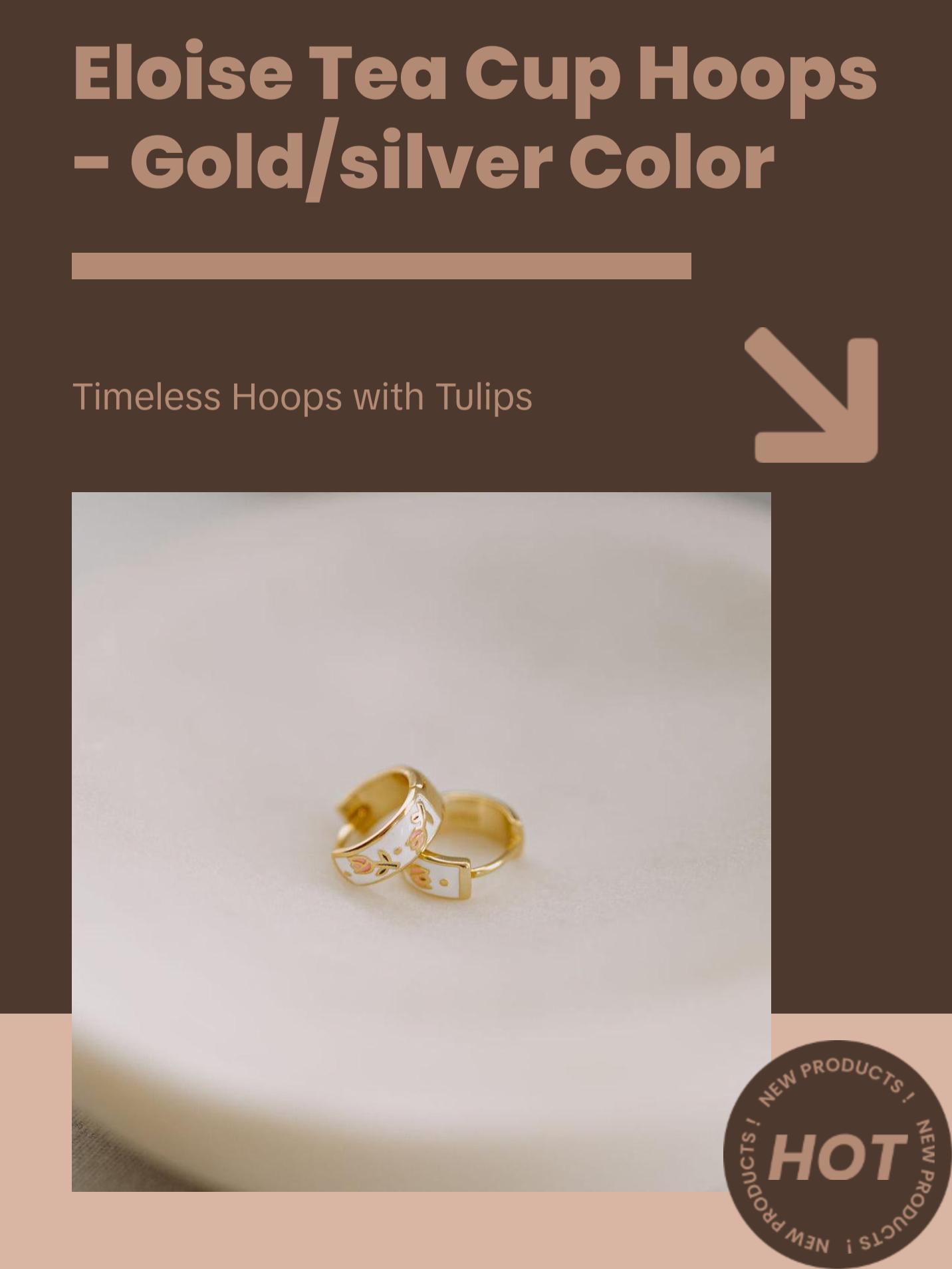 Eloise Tea Cup Hoops